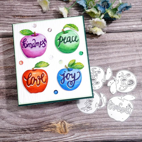 Inlovearts Apple with Word Cutting Dies