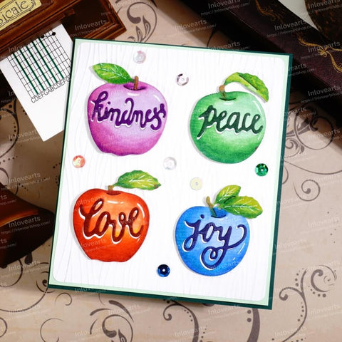 Inlovearts Apple with Word Cutting Dies