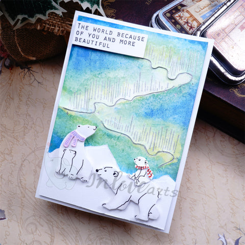 Inlovearts Aurora and Polar Bear Family Cutting Dies