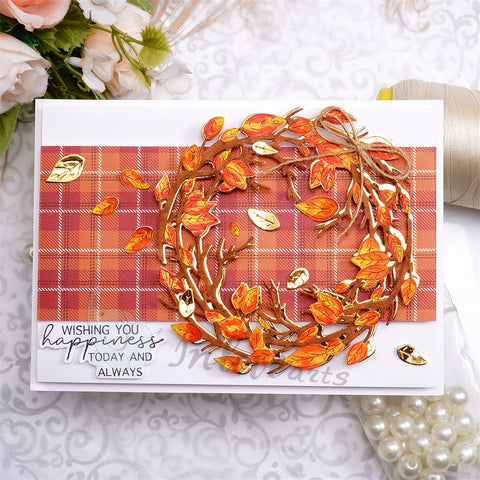 Inlovearts Autumn Leaves Frame Cutting Dies