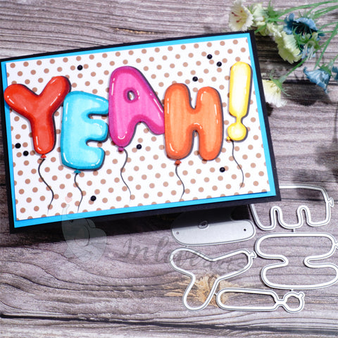Inlovearts Balloon Pattern "YEAH!" Cutting Dies