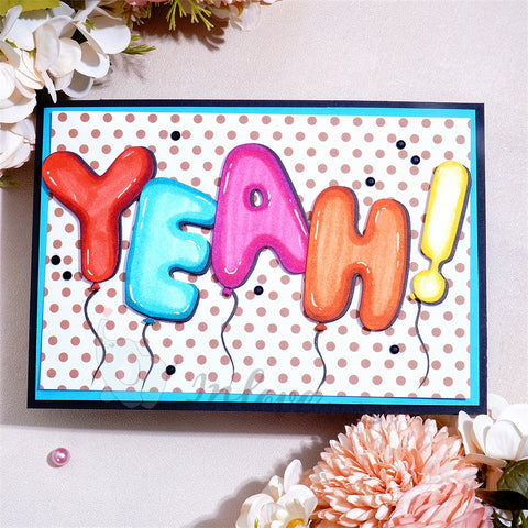 Inlovearts Balloon Pattern "YEAH!" Cutting Dies