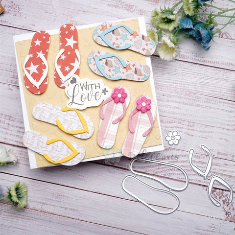 Inlovearts Beach Flip Flops Cutting Dies