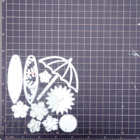 Inlovearts Beach Umbrella and Surfboard Cutting Dies