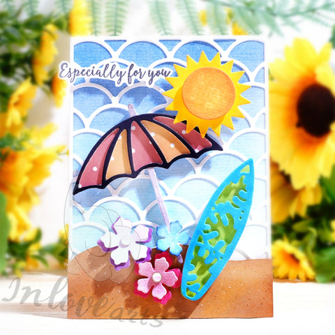 Inlovearts Beach Umbrella and Surfboard Cutting Dies