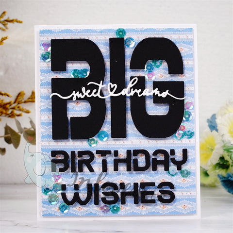 Inlovearts Big Birthday Wish Background Board Cutting Dies