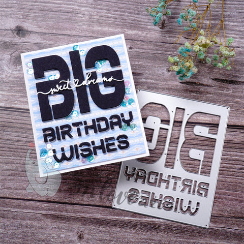 Inlovearts Big Birthday Wish Background Board Cutting Dies