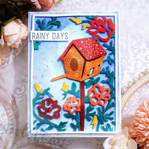 Inlovearts Bird House Rectangular Frame Cutting Dies