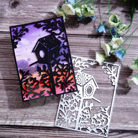 Inlovearts Bird House Rectangular Frame Cutting Dies