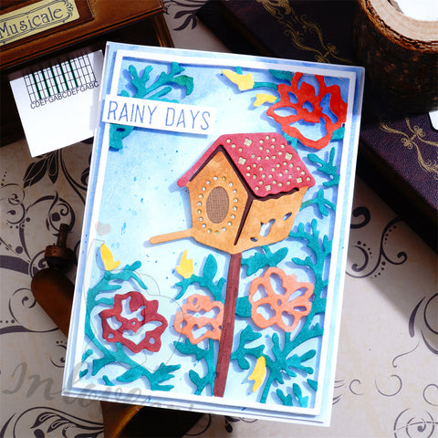 Inlovearts Bird House Rectangular Frame Cutting Dies