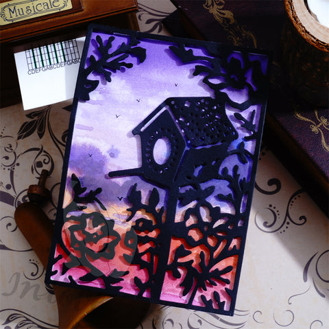 Inlovearts Bird House Rectangular Frame Cutting Dies
