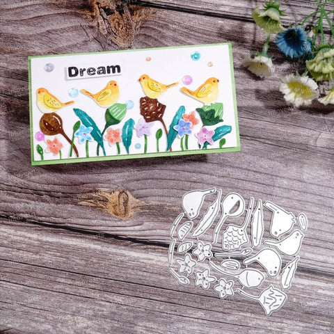 Inlovearts Bird and Flowers Cutting Dies