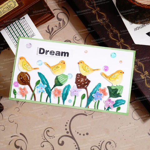 Inlovearts Bird and Flowers Cutting Dies