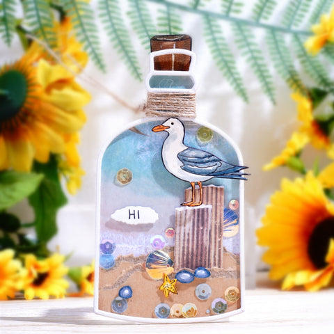 Inlovearts Bird in Drifting Bottle Cutting Dies