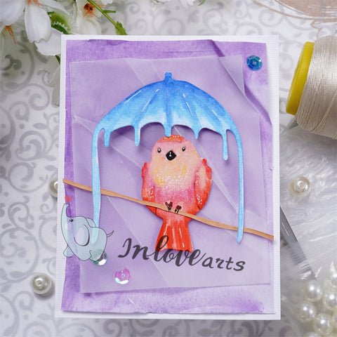 Inlovearts Bird in the Umbrella Cutting Dies