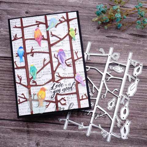 Inlovearts Birds on Branches Cutting Dies