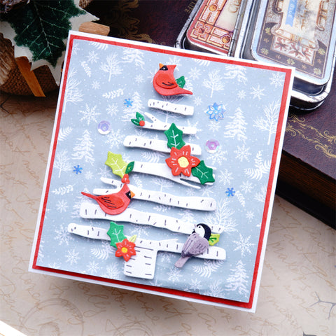 Inlovearts Birds on Christmas Tree Cutting Dies