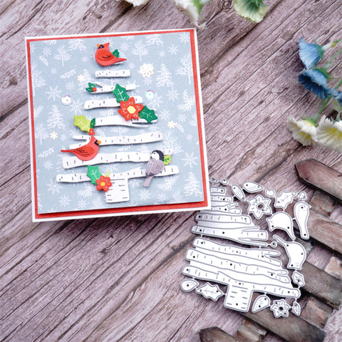Inlovearts Birds on Christmas Tree Cutting Dies