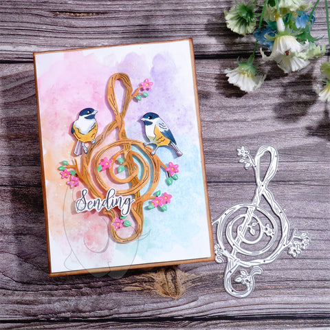 Inlovearts Birds on Music Note Cutting Dies