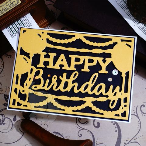 Inlovearts Birthday Balloon Background Board Cutting Dies