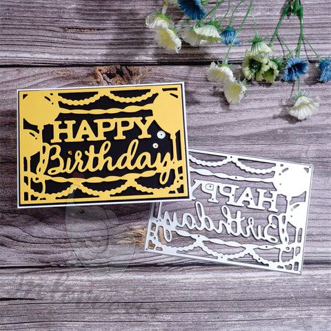 Inlovearts Birthday Balloon Background Board Cutting Dies