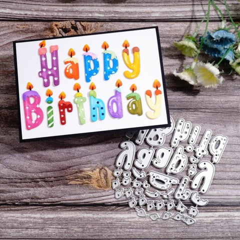 Inlovearts Birthday Candle Word Cutting Dies
