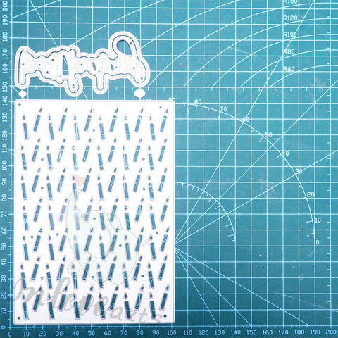 Inlovearts Birthday Candles Background Board Cutting Dies