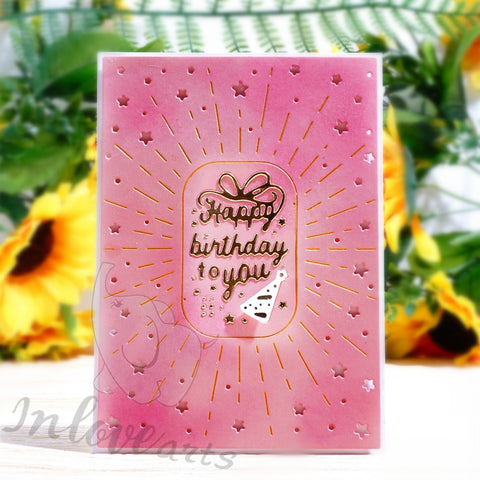 Inlovearts Birthday Shining Star Background Board Cutting Dies