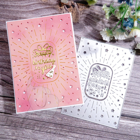 Inlovearts Birthday Shining Star Background Board Cutting Dies