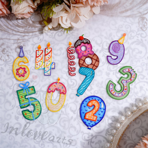 Inlovearts Birthday Theme Number Cutting Dies