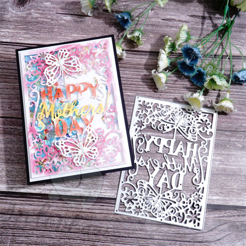 Inlovearts Birthday Theme with Butterfly Background Board Cutting Dies