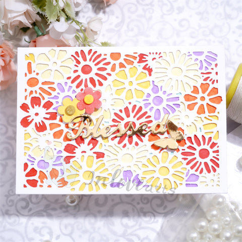 Inlovearts Blooming Daisy Background Board Cutting Dies