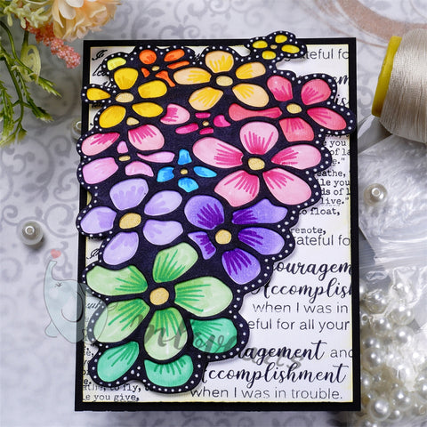 Inlovearts Blooming Flower Border Cutting Dies