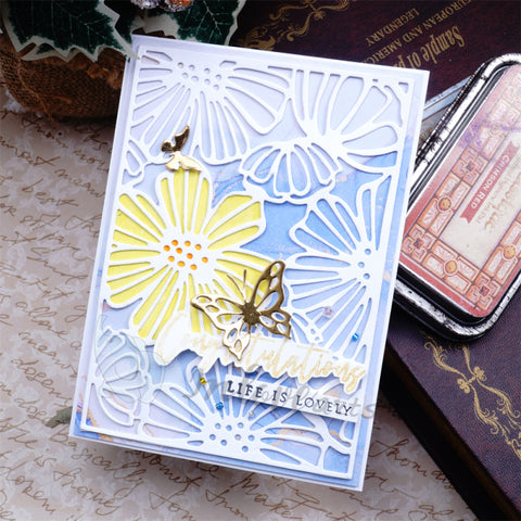 Inlovearts Blooming Flowers Background Board Cutting Dies