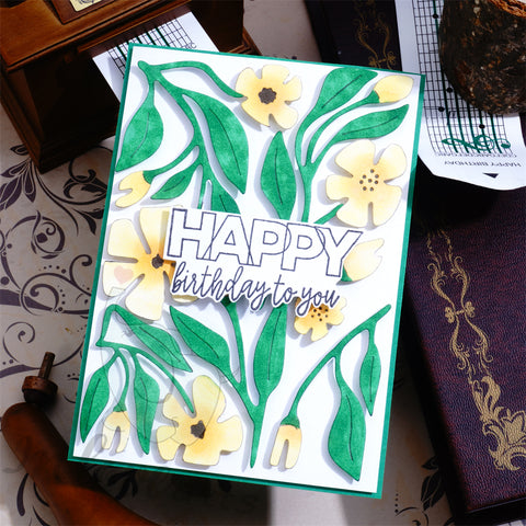 Inlovearts Blooming Flowers and Leaves Set Cutting Dies