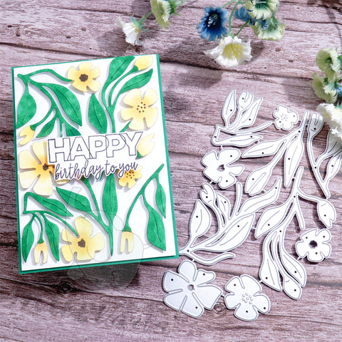 Inlovearts Blooming Flowers and Leaves Set Cutting Dies