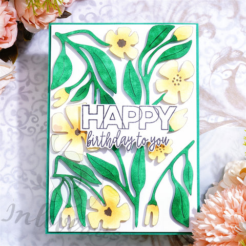 Inlovearts Blooming Flowers and Leaves Set Cutting Dies