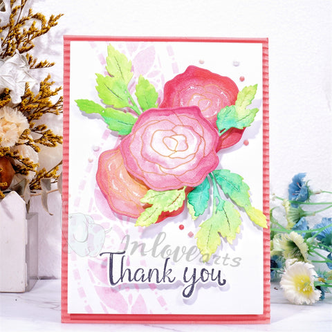 Inlovearts Blooming Rose Cutting Dies