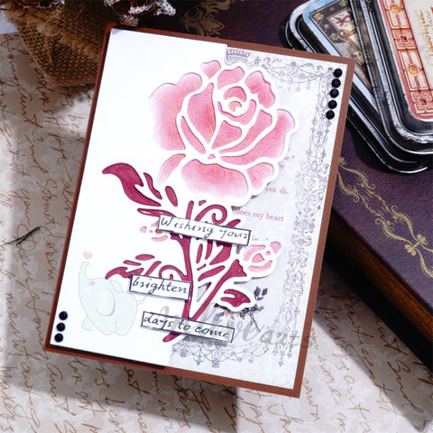 Inlovearts Blooming Rose Half Border Cutting Dies
