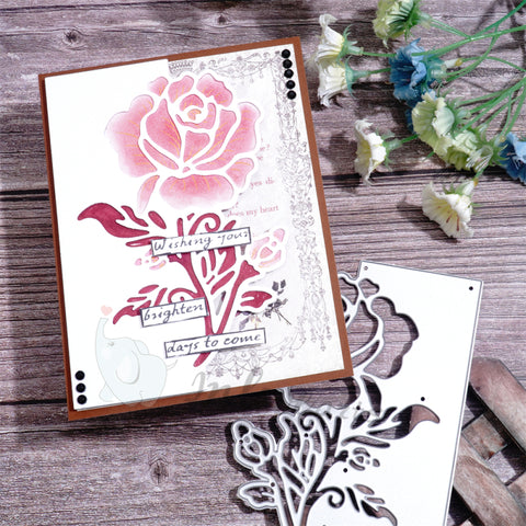 Inlovearts Blooming Rose Half Border Cutting Dies