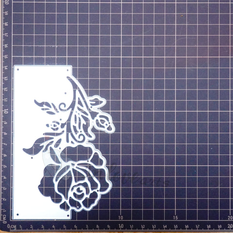 Inlovearts Blooming Rose Half Border Cutting Dies