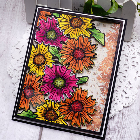Inlovearts Blooming Sunflower Background Board Cutting Dies