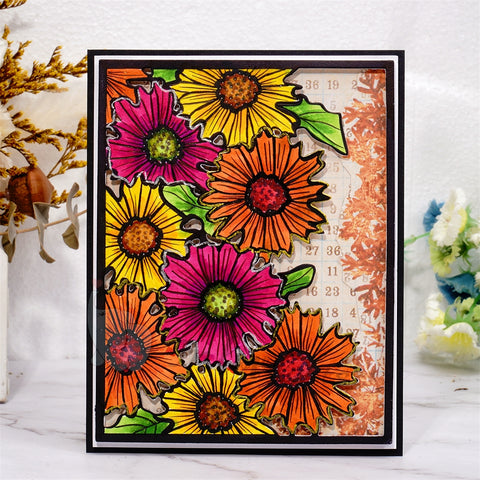 Inlovearts Blooming Sunflower Background Board Cutting Dies