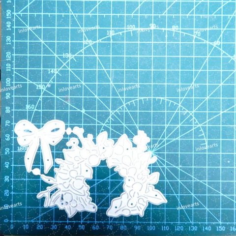 Inlovearts Blue Berry and Leaf Round Frame Cutting Dies
