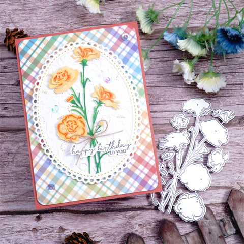 Inlovearts Bouquet of Carnations Cutting Dies