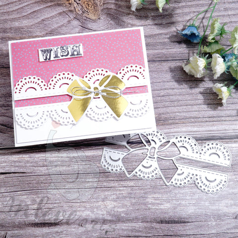 Inlovearts Bowknot Lace Border Cutting Dies