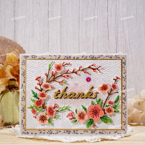 Inlovearts Branch of Peach Blossom Cutting Dies