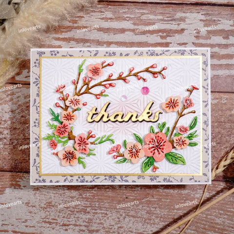 Inlovearts Branch of Peach Blossom Cutting Dies