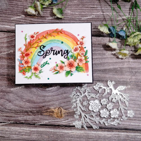 Inlovearts Branch of Peach Blossom Cutting Dies