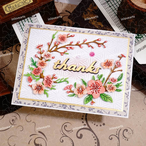 Inlovearts Branch of Peach Blossom Cutting Dies